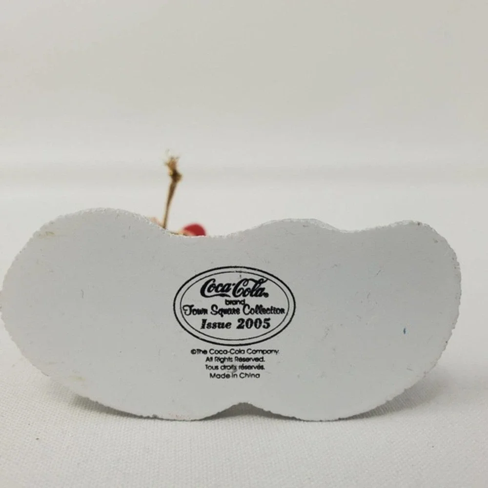 Coca‎ Cola Christmas Tree Ornaments Lot Of 2 Polar Bear Man Child Collectible